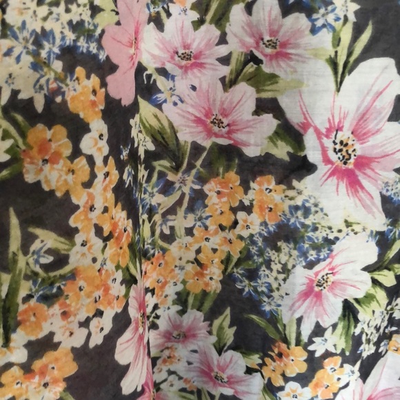 J. Jill floral cotton and silk blend long sleeve top size Large Petite - Picture 8 of 9